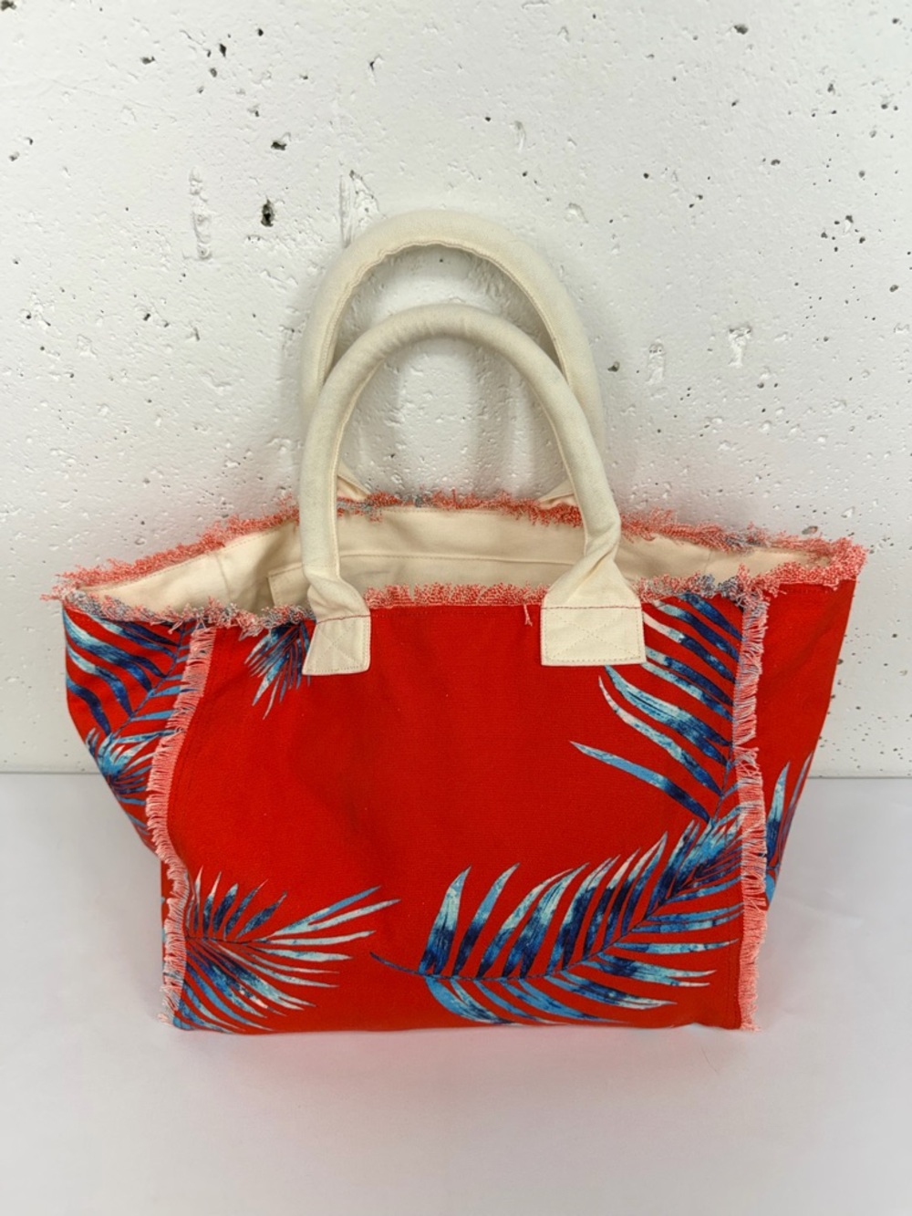 G by Giuliana Red Canvas Tropical Palm Print Shoulder Bag